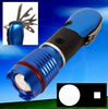 Multifunctional 3W Zoom LED Flashlight Torch Lights Escape Hammer Equipment